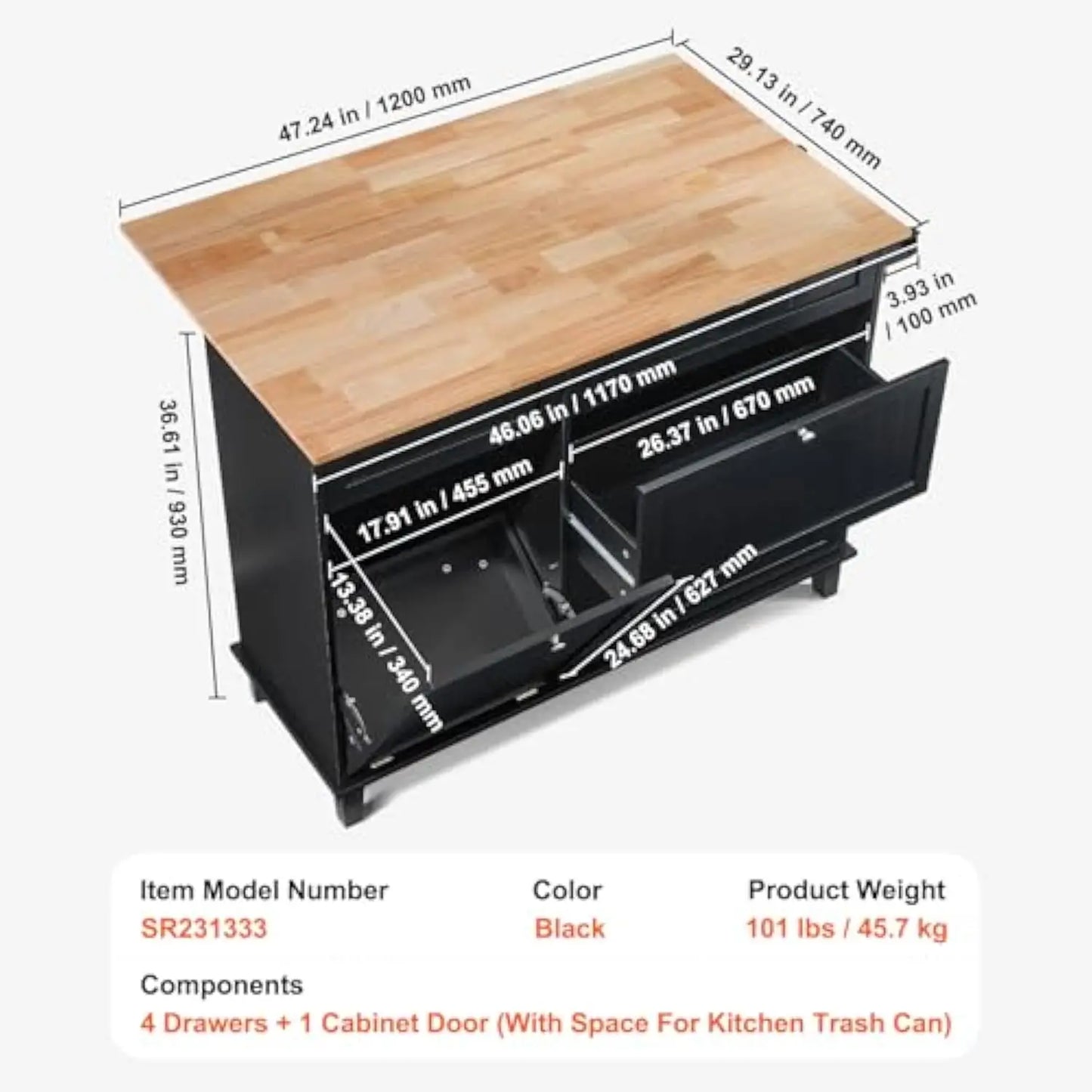 Wood Top Breakfast Bar