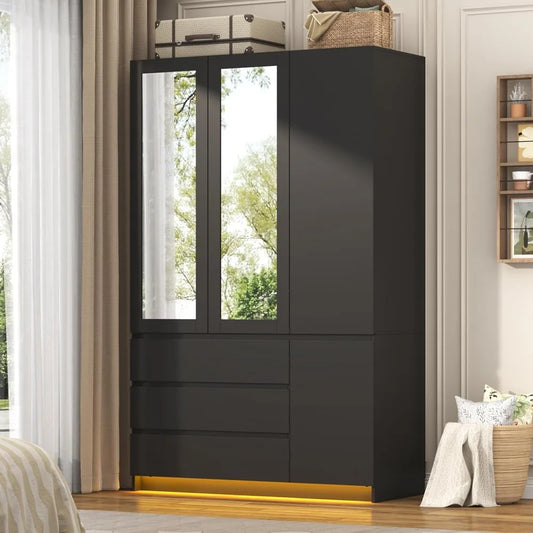 3 Doors Armoire Wardrobe Closet